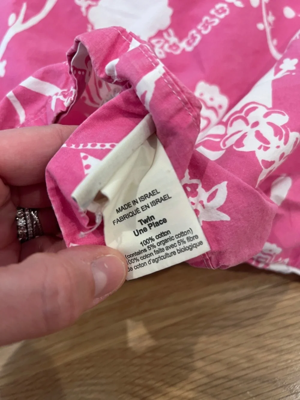Pottery Barn Kids Pink and White Fairy Tale Duvet Cover